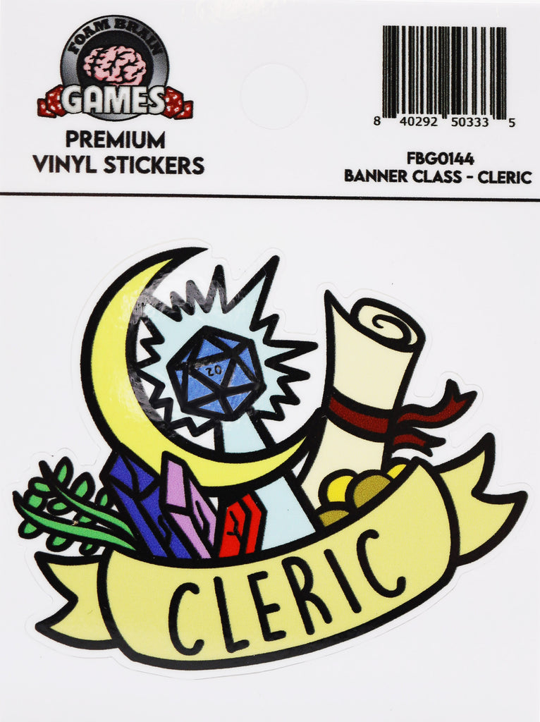 Banner Class Sticker: Cleric Stickers Foam Brain Games