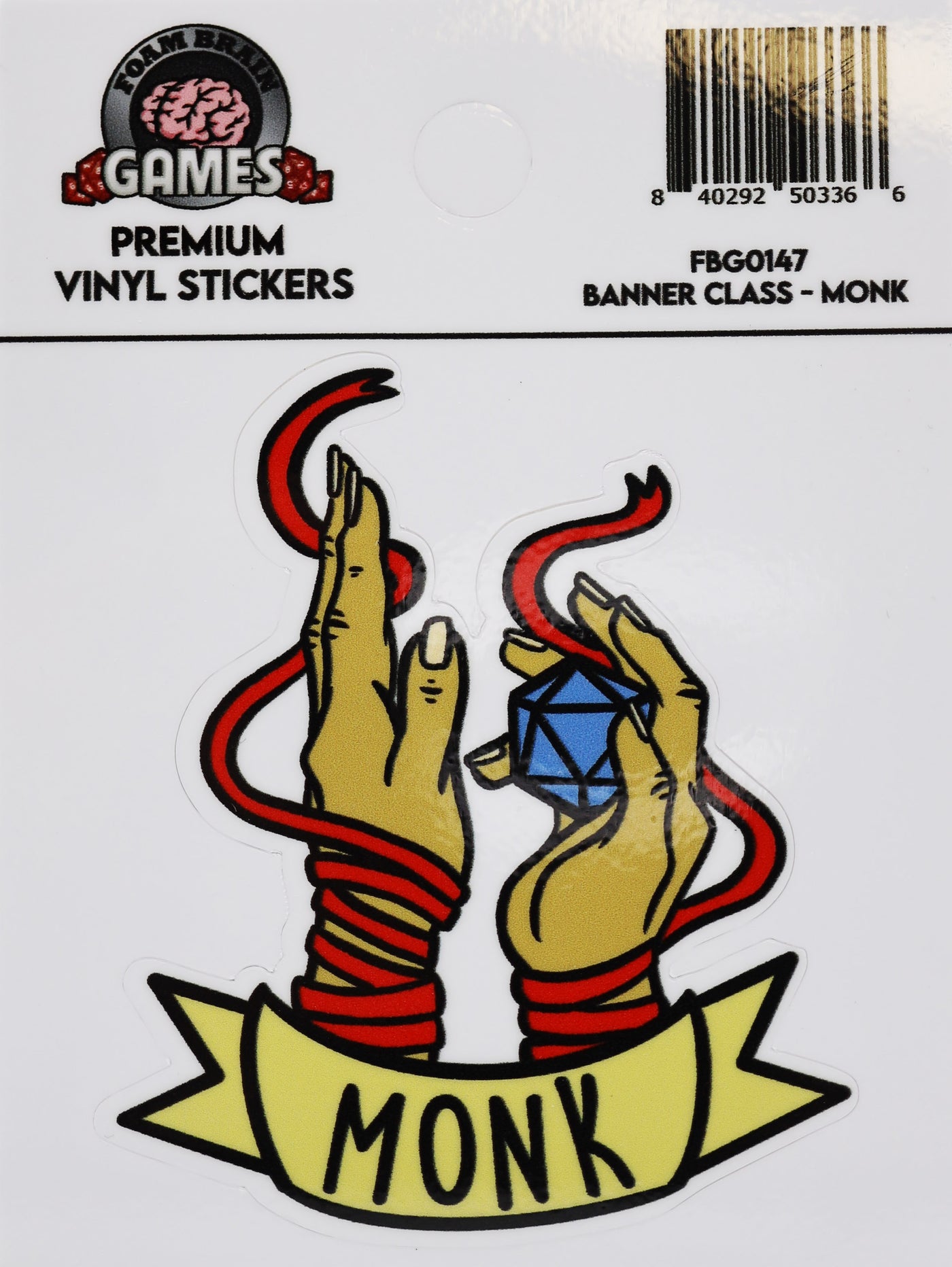 Banner Class Sticker: Monk Stickers Foam Brain Games