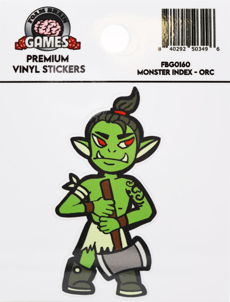 Monster Index Sticker: Orc Stickers Foam Brain Games