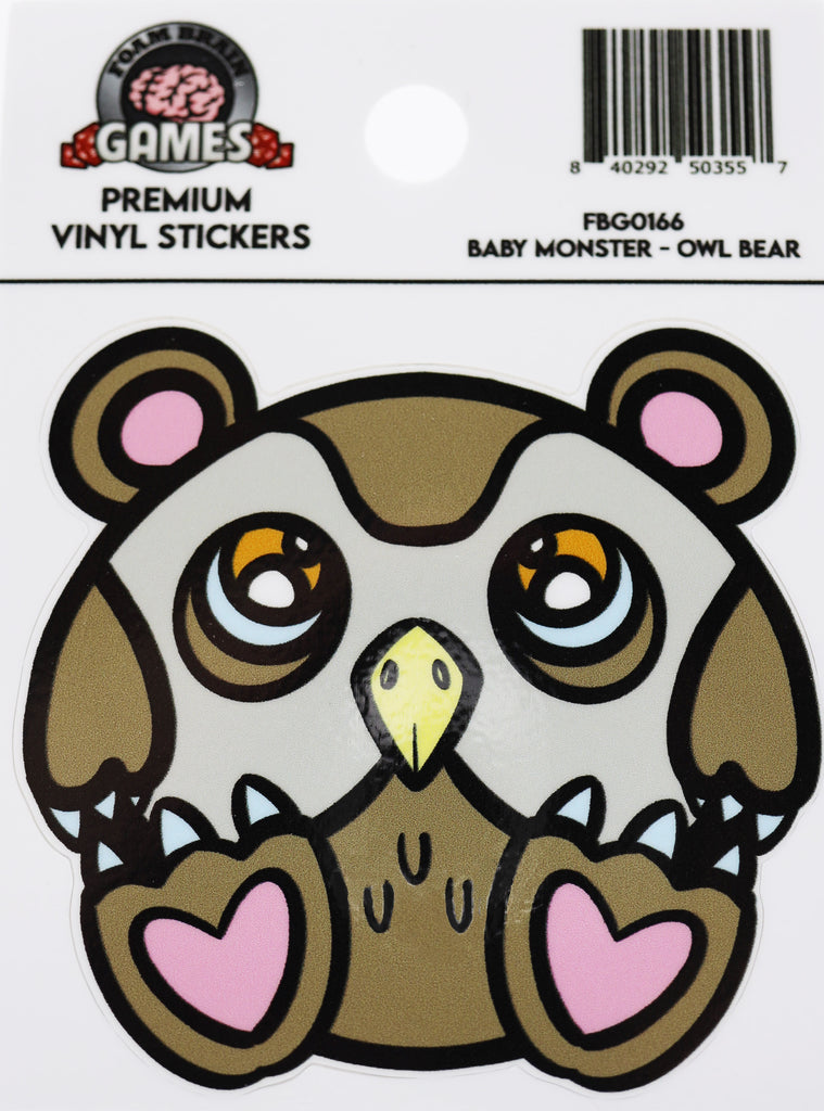 Baby Monster Sticker: Owl Bear Stickers Foam Brain Games