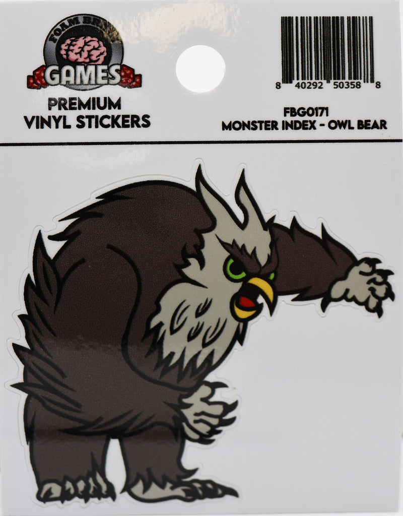 Monster Index Sticker: Owl Bear Stickers Foam Brain Games
