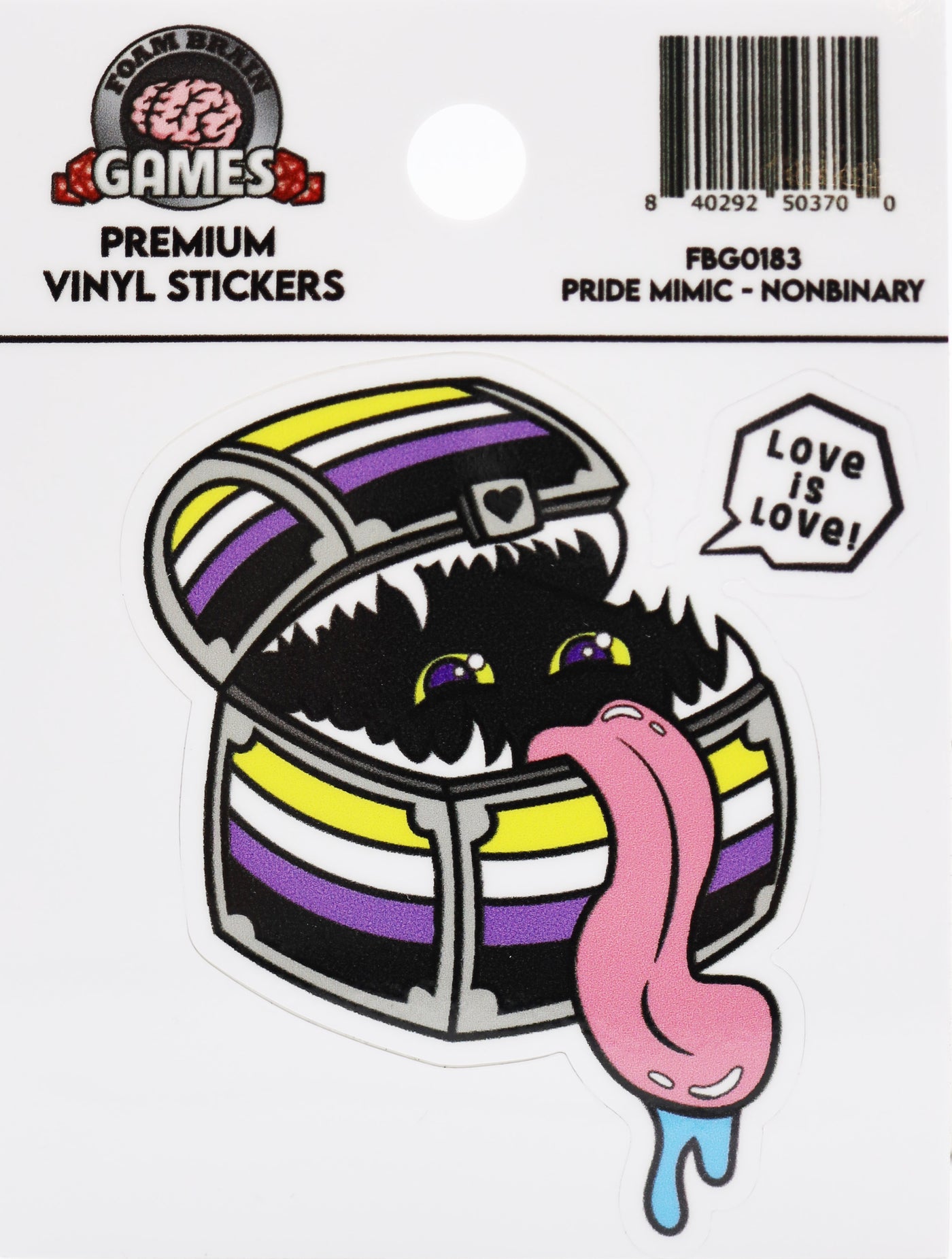 Pride Mimic Sticker: Nonbinary Stickers Foam Brain Games