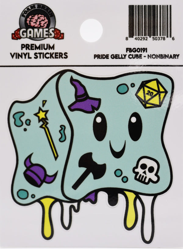 Pride Gelly Cube Sticker: Nonbinary Stickers Foam Brain Games