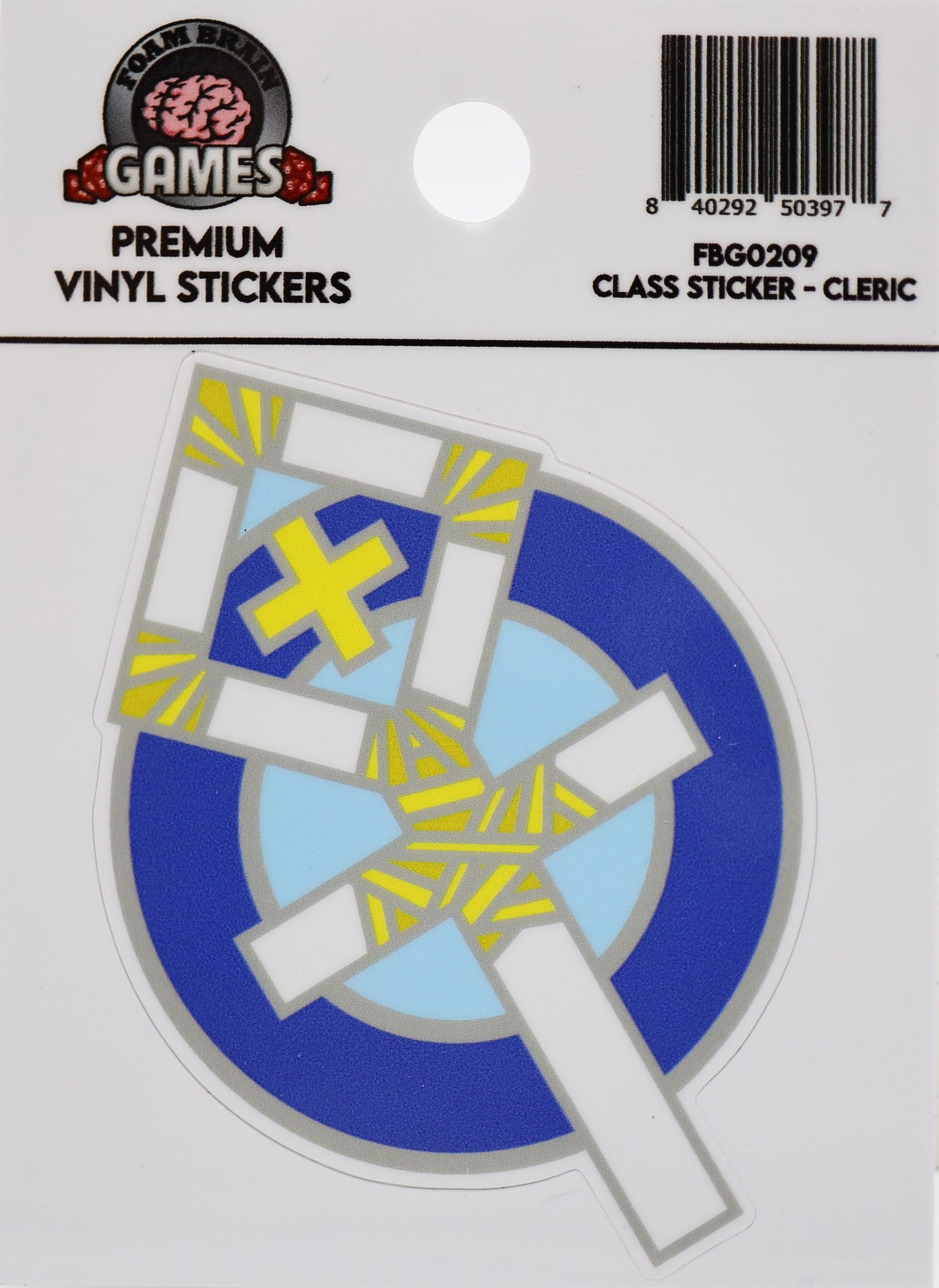 Class Sticker - Cleric Stickers Foam Brain Games