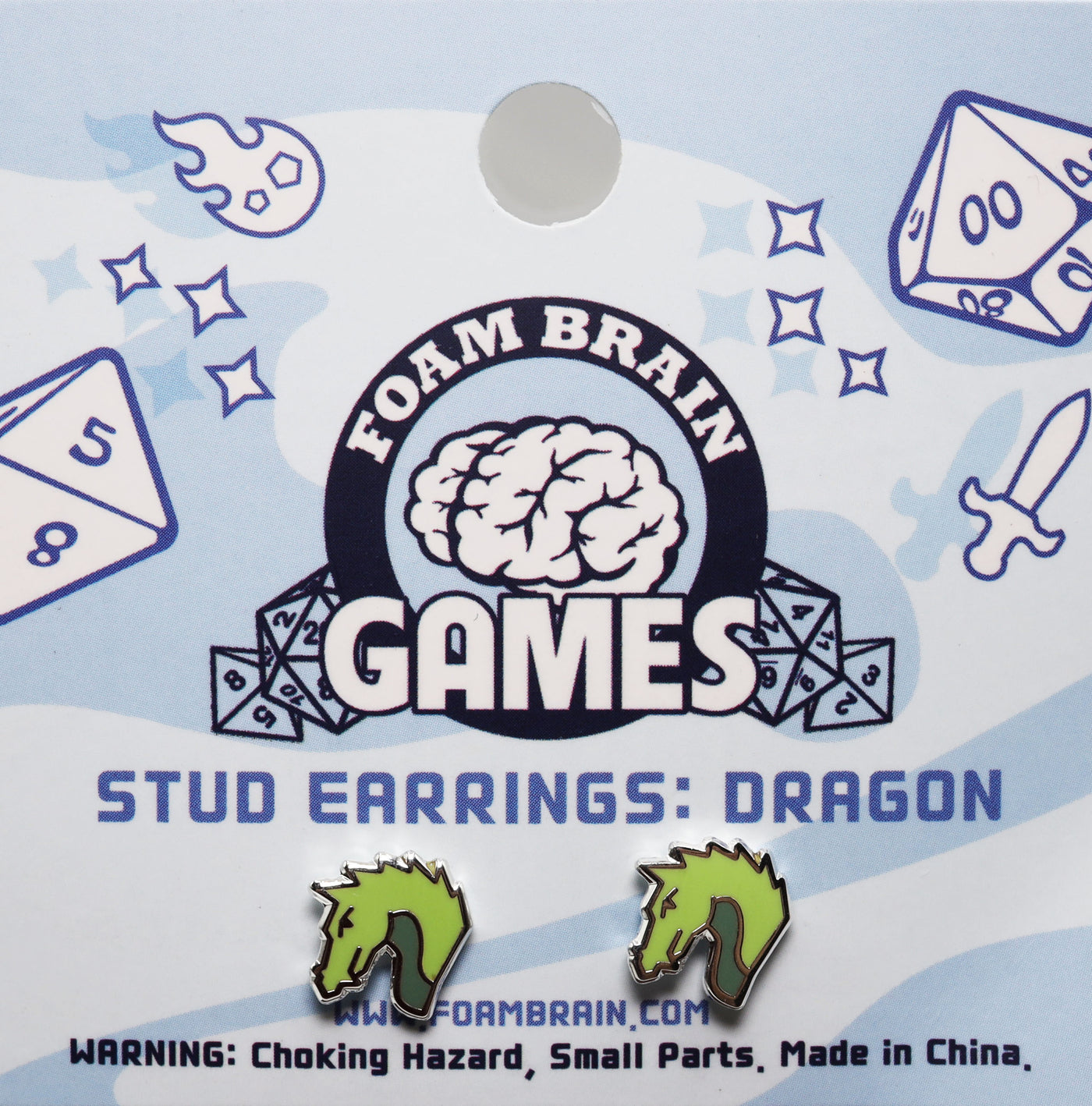 Stud Earrings: Dragon Jewelry Foam Brain Games