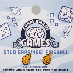 Stud Earrings: Fireball Jewelry Foam Brain Games