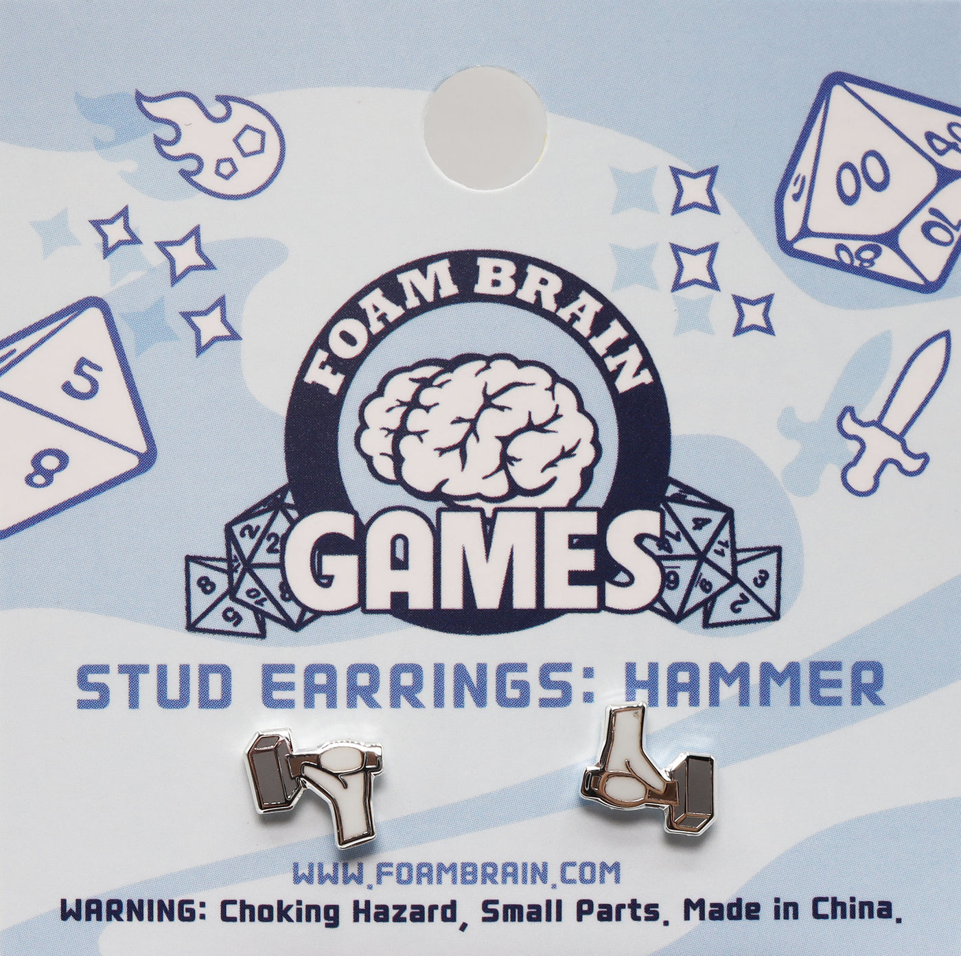 Stud Earrings: Hammer Jewelry Foam Brain Games