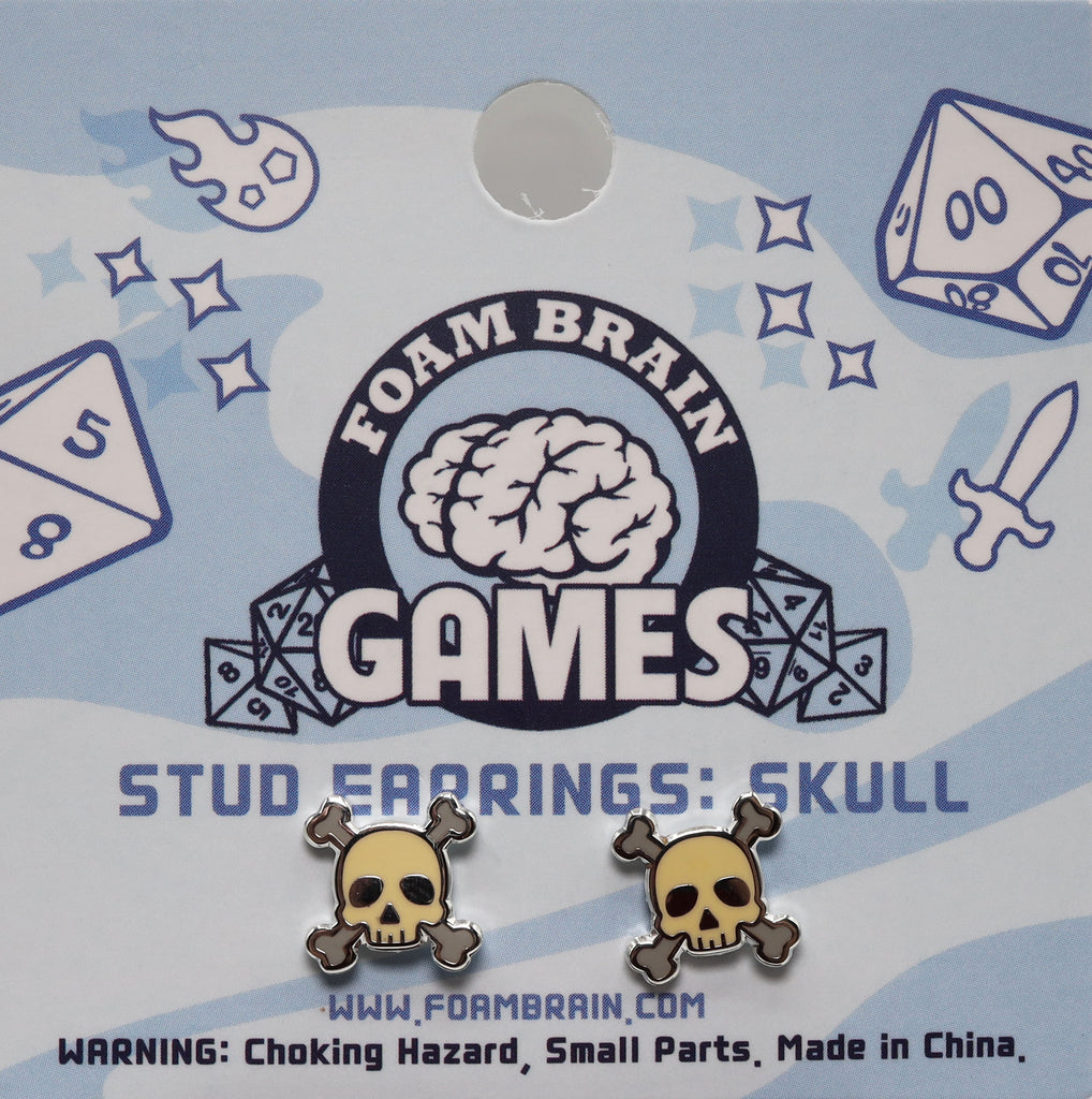 Stud Earrings: Skull Jewelry Foam Brain Games