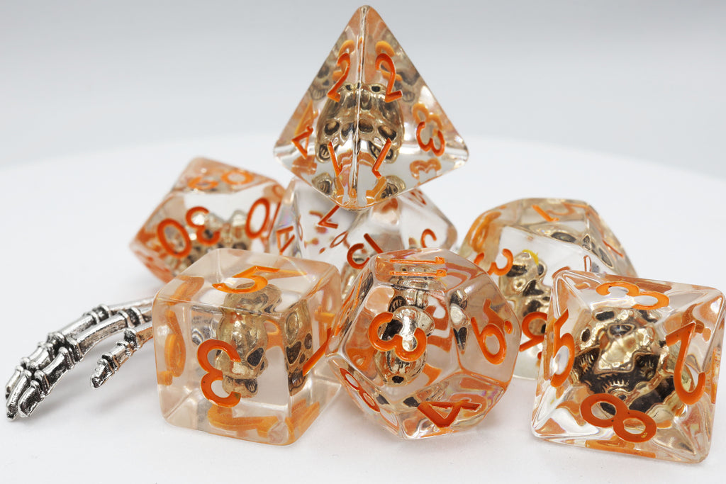 Laughing Skull RPG Dice Set Plastic Dice Foam Brain Games