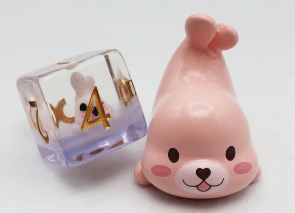 Pink Seal RPG Dice Set Plastic Dice Foam Brain Games