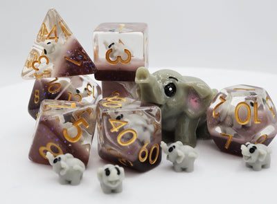 Elephant RPG Dice Set Plastic Dice Foam Brain Games