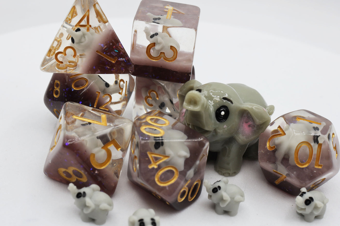 Elephant RPG Dice Set Plastic Dice Foam Brain Games