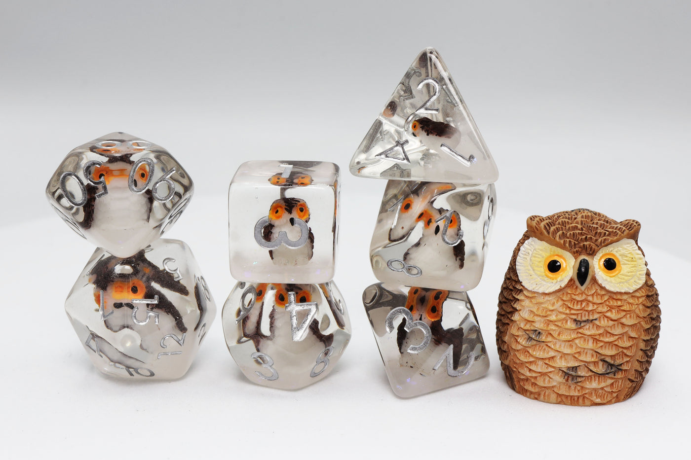 Wise Owl RPG Dice Set Plastic Dice Foam Brain Games