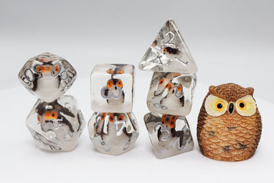 Wise Owl RPG Dice Set Plastic Dice Foam Brain Games