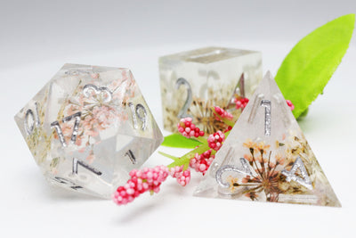 Sharp Edge Resin RPG Dice Set - Winter Meadow Plastic Dice Foam Brain Games