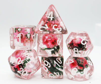 Carnation Love RPG Dice Set Plastic Dice Foam Brain Games