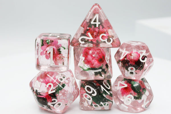 Carnation Love RPG Dice Set Plastic Dice Foam Brain Games