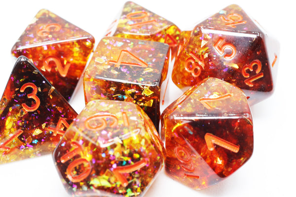 Pumpkin Light RPG Dice Set Plastic Dice Foam Brain Games