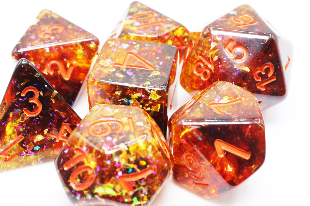 Pumpkin Light RPG Dice Set Plastic Dice Foam Brain Games