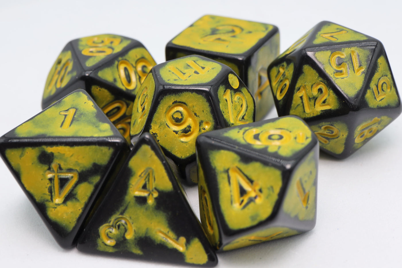 Timeworn Yellow RPG Dice Set Foam Brain Games