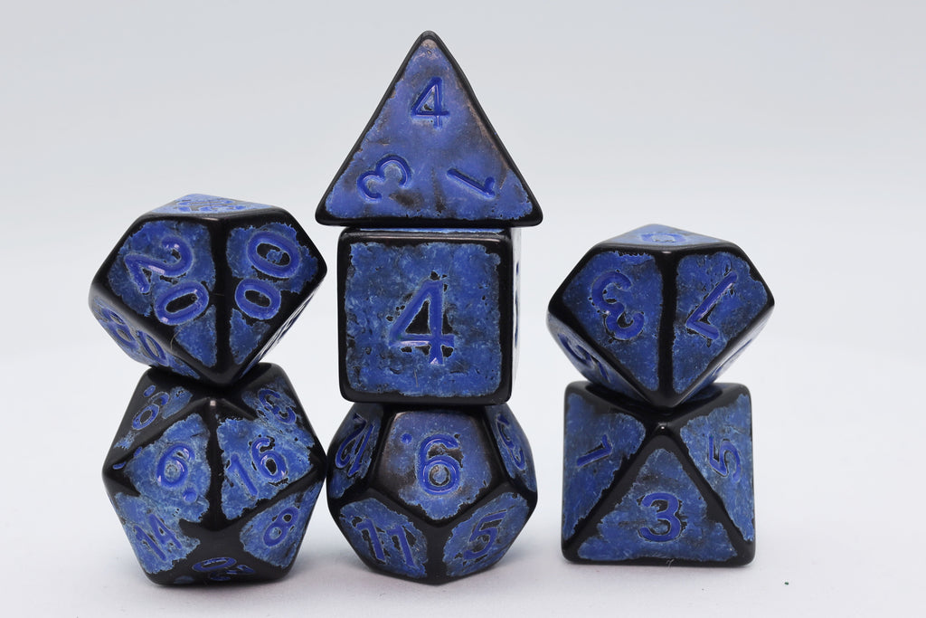 Timeworn Blue RPG Dice Set Plastic Dice Foam Brain Games