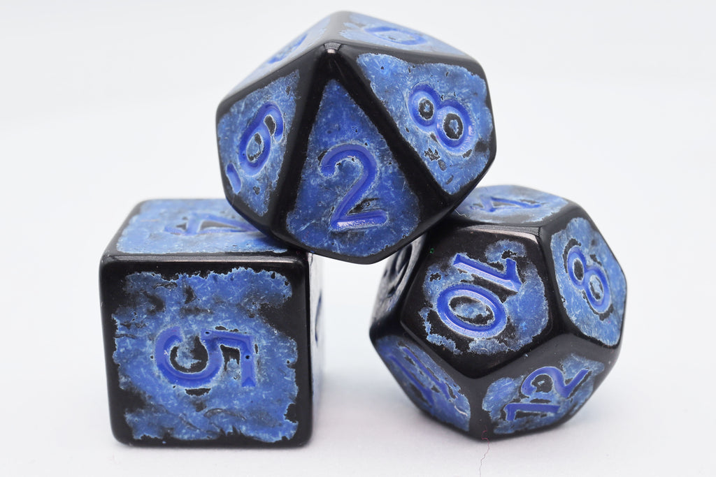 Timeworn Blue RPG Dice Set Plastic Dice Foam Brain Games