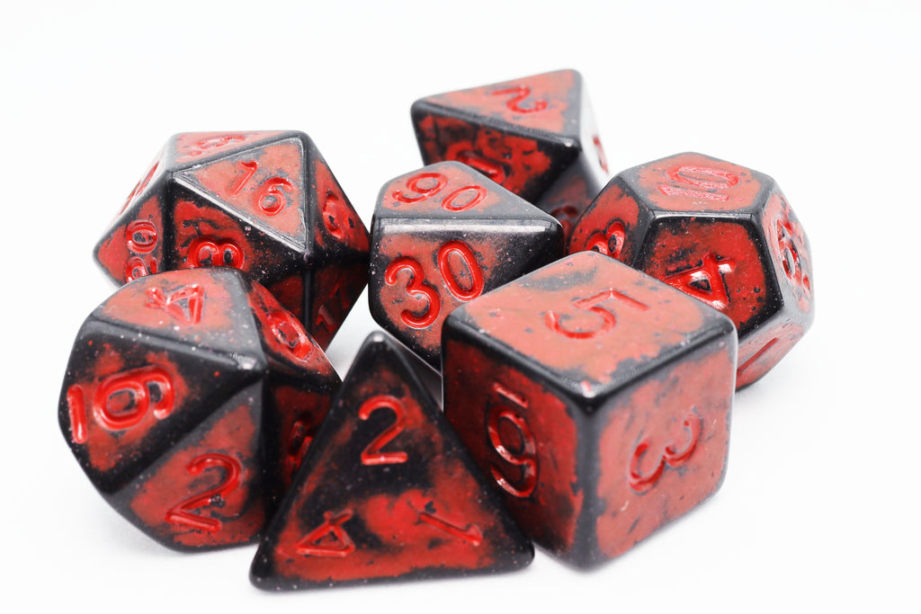 Timeworn Red RPG Dice Set Plastic Dice Foam Brain Games