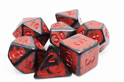 Timeworn Red RPG Dice Set Plastic Dice Foam Brain Games