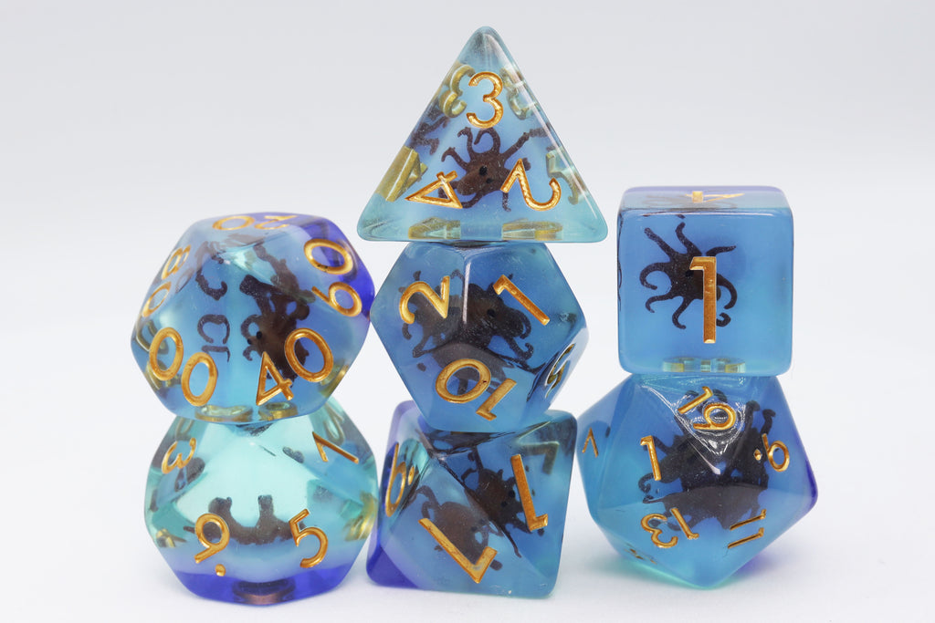 Coffee Octopus RPG Dice Set Plastic Dice Foam Brain Games