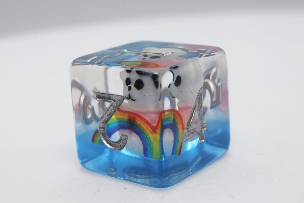 Rainbow & Teddy RPG Dice Set Plastic Dice Foam Brain Games