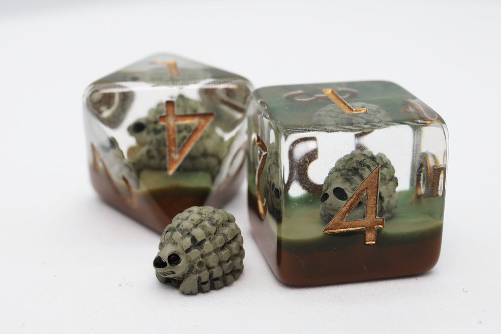 Hedgehog RPG Dice Set Plastic Dice Foam Brain Games