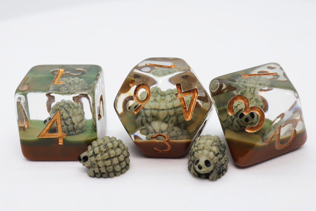 Hedgehog RPG Dice Set Plastic Dice Foam Brain Games