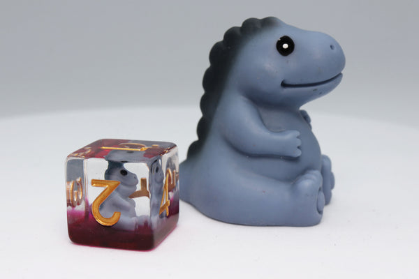 Gray T-Rex RPG Dice Set Plastic Dice Foam Brain Games