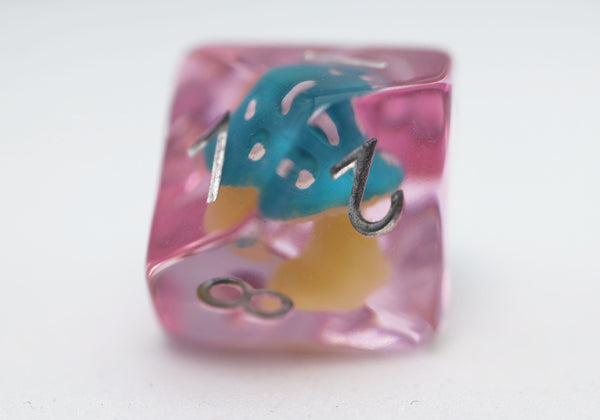 Blue Mushroom RPG Dice Set Plastic Dice Foam Brain Games