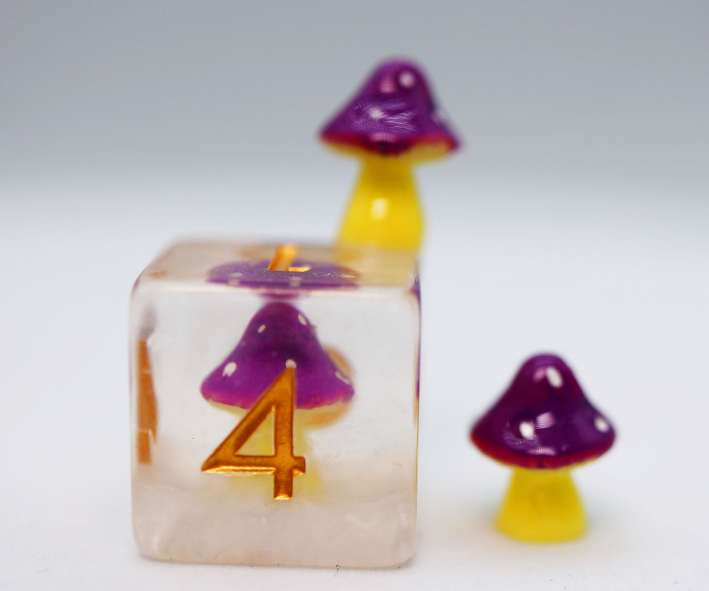 Purple Mushroom RPG Dice Set Plastic Dice Foam Brain Games