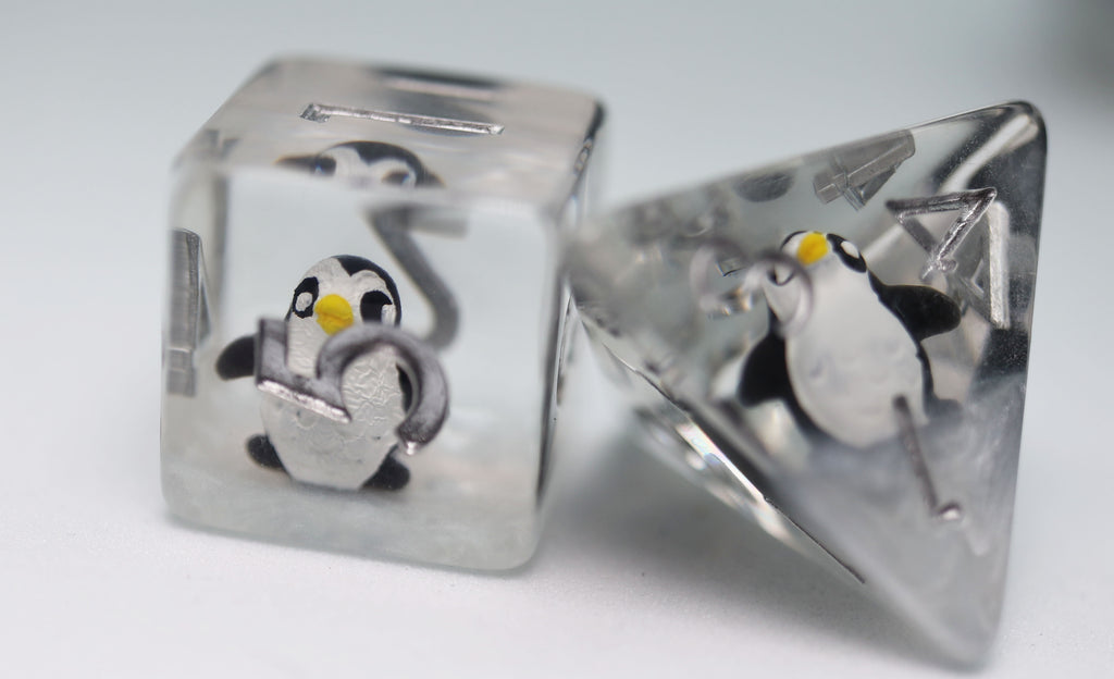 Baby Penguin RPG Dice Set Plastic Dice Foam Brain Games