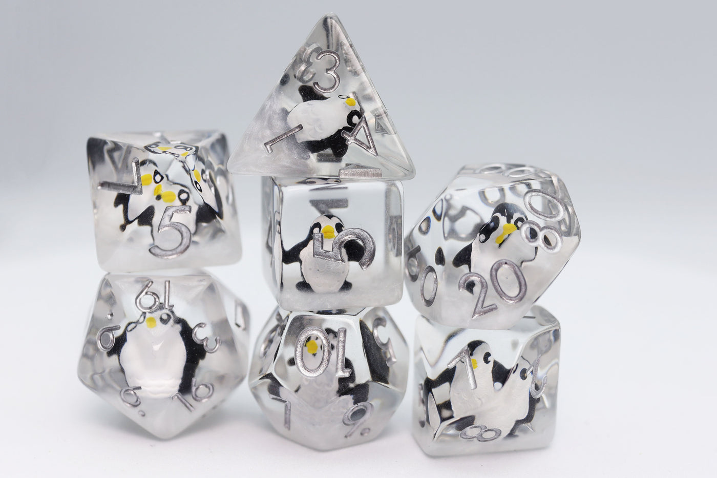 Baby Penguin RPG Dice Set Plastic Dice Foam Brain Games