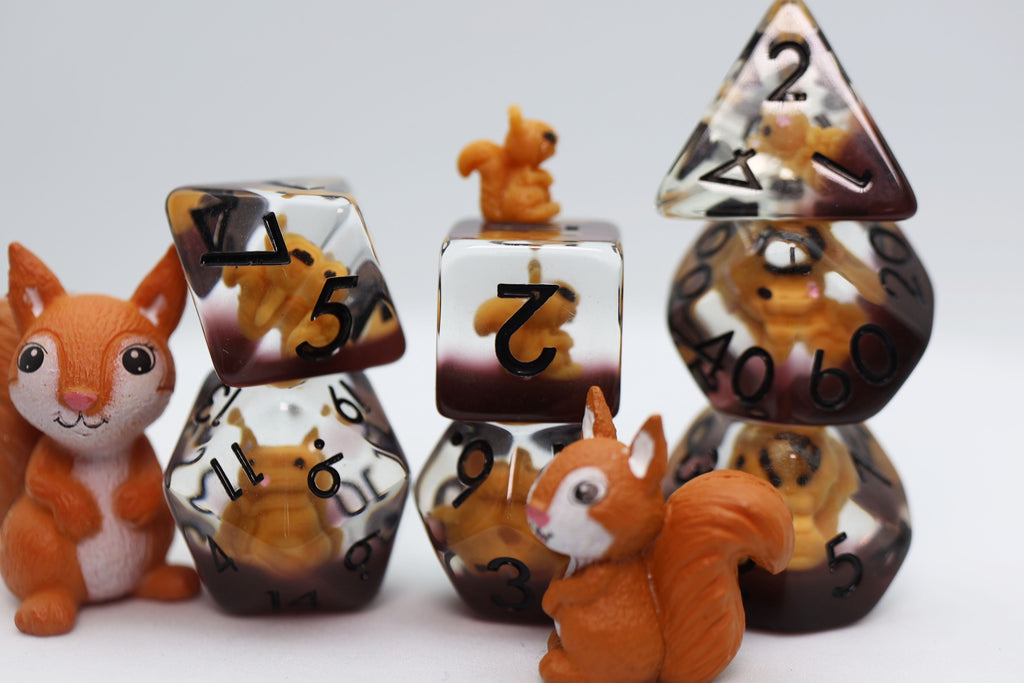 Squirrel RPG Dice Set Plastic Dice Foam Brain Games