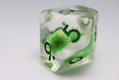 Green Daisy RPG Dice Set Plastic Dice Foam Brain Games