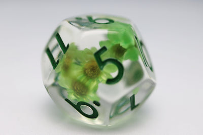 Green Daisy RPG Dice Set Plastic Dice Foam Brain Games
