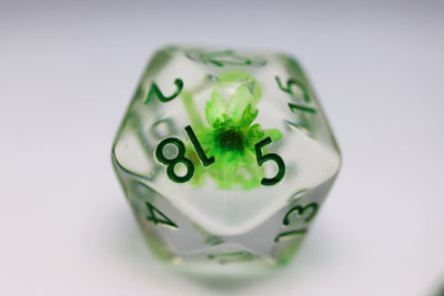 Green Daisy RPG Dice Set Plastic Dice Foam Brain Games