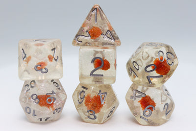 Frost-Covered Flowers RPG Dice Set Plastic Dice Foam Brain Games