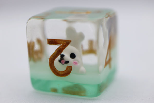 White Seal RPG Dice Set Plastic Dice Foam Brain Games