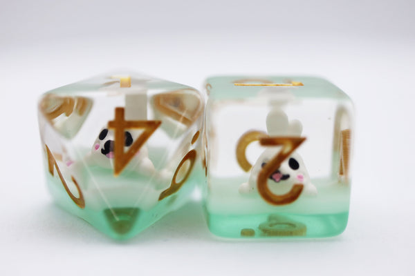 White Seal RPG Dice Set Plastic Dice Foam Brain Games