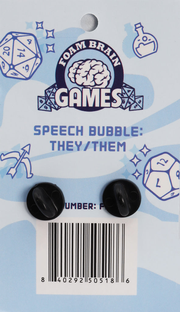 Speech Bubble Pin: They/Them Pronouns Enamel Pin cardboard clothing
