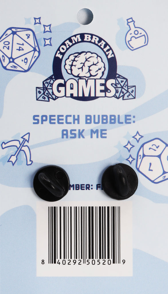 Speech Bubble Pin: Ask Me My Pronouns Enamel Pin cardboard clothing