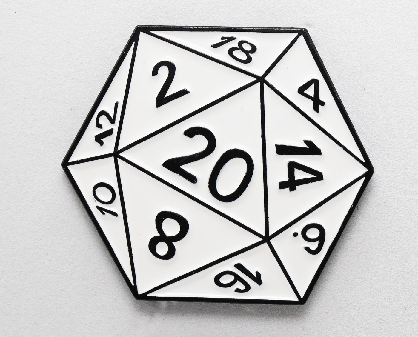 D20 Pin: Shadow Variant Black Enamel Pin Foam Brain Games