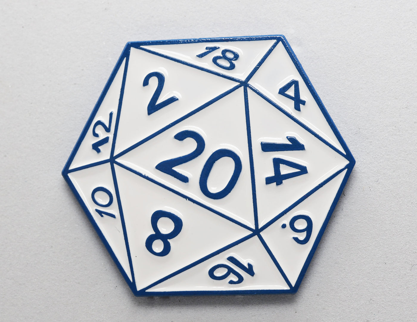 D20 Pin: Shadow Variant Blue Enamel Pin Foam Brain Games