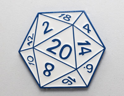 D20 Pin: Shadow Variant Blue Enamel Pin Foam Brain Games