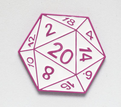 D20 Pin: Shadow Variant Pink Enamel Pin Foam Brain Games